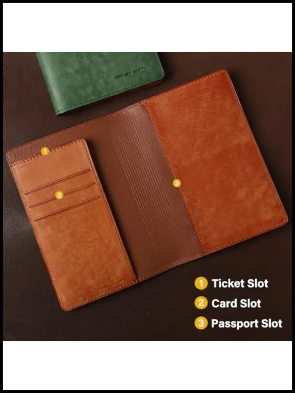 Handmade Genuine Leather Passport Holder with Card Slots | Travel Wallet Cover